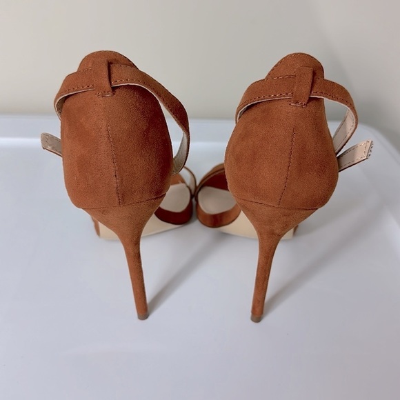 Lulus Elsi Rust Suede Single Strap Heels 10 - Picture 4 of 6